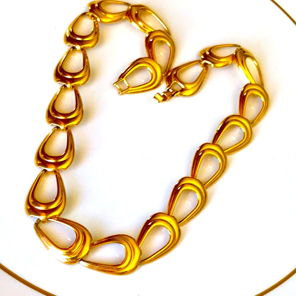 NAPIER Open Chain Link necklace Gold Plated 16.5”